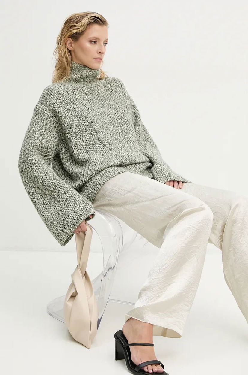 Sweater Nanushka Turtleneck Knit Sweater Grön | NW24PFHA27999