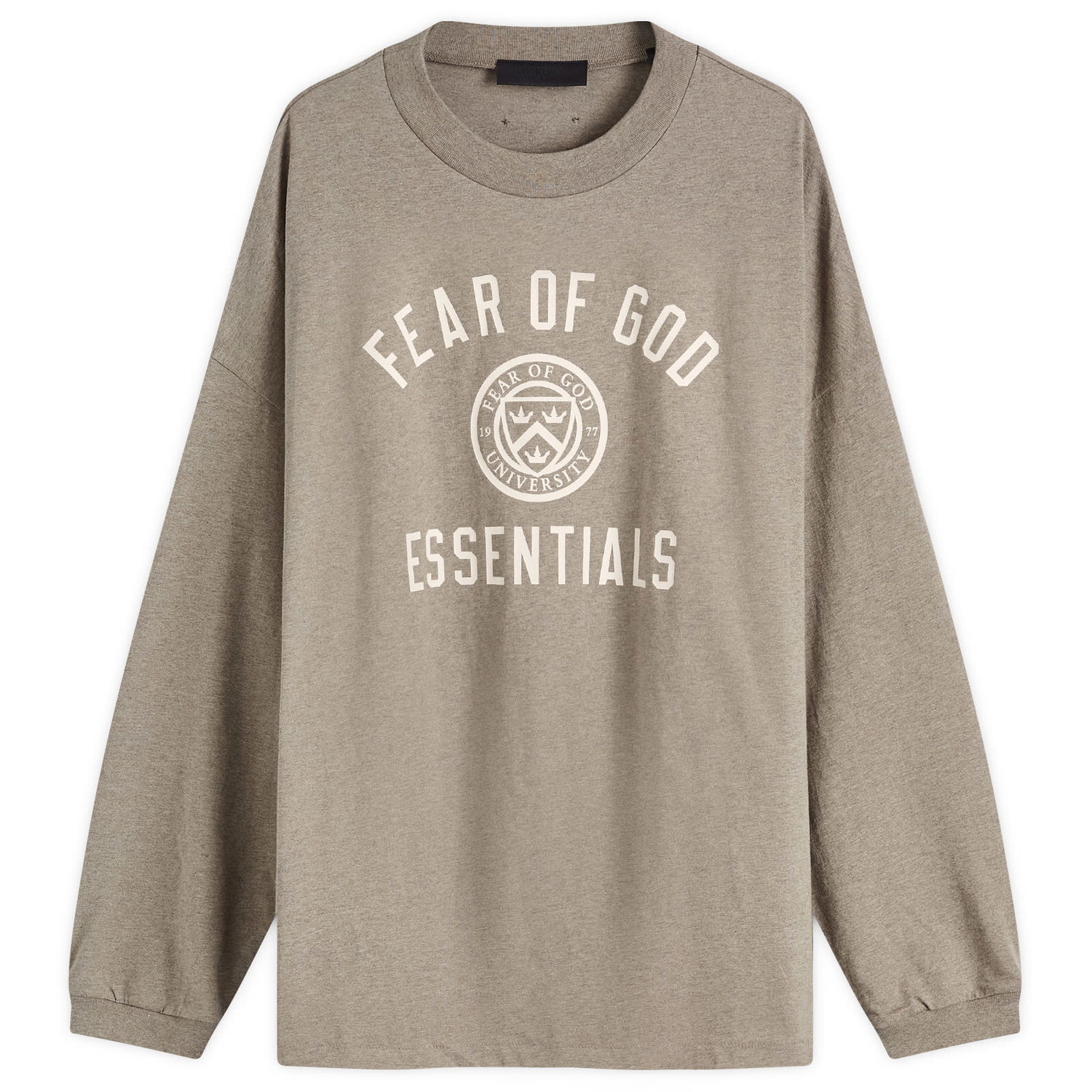 Sweatshirt Fear of God Essentials Crest Logo Long Sleeve T-Shirt Beige | 125HO244201F, 1