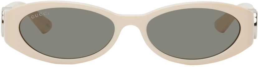 Solglasögon Gucci Off-White Oval Sunglasses Beige | GG1660S