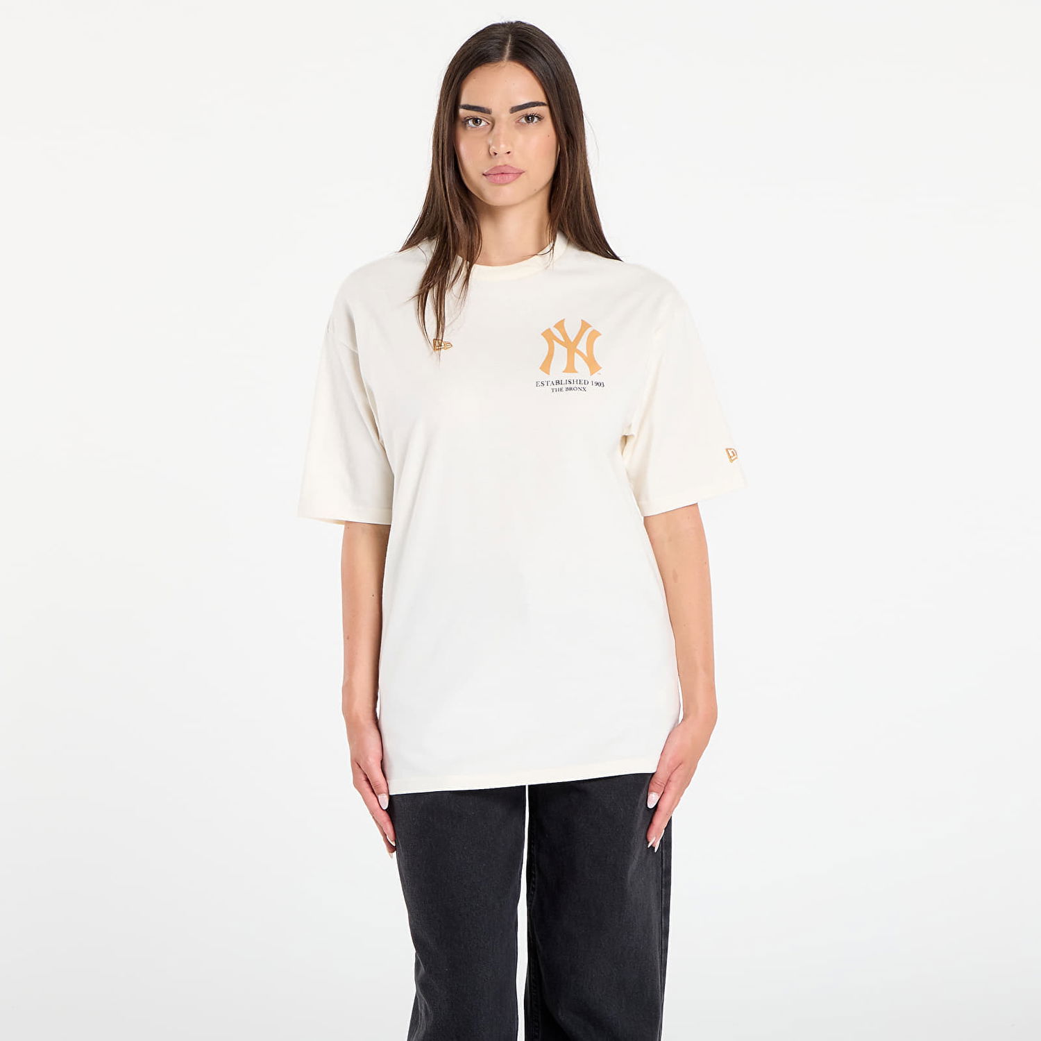 T-shirt New Era New Era MLB Graphic OS Tee New York Yankees Beige | 60667854, 0