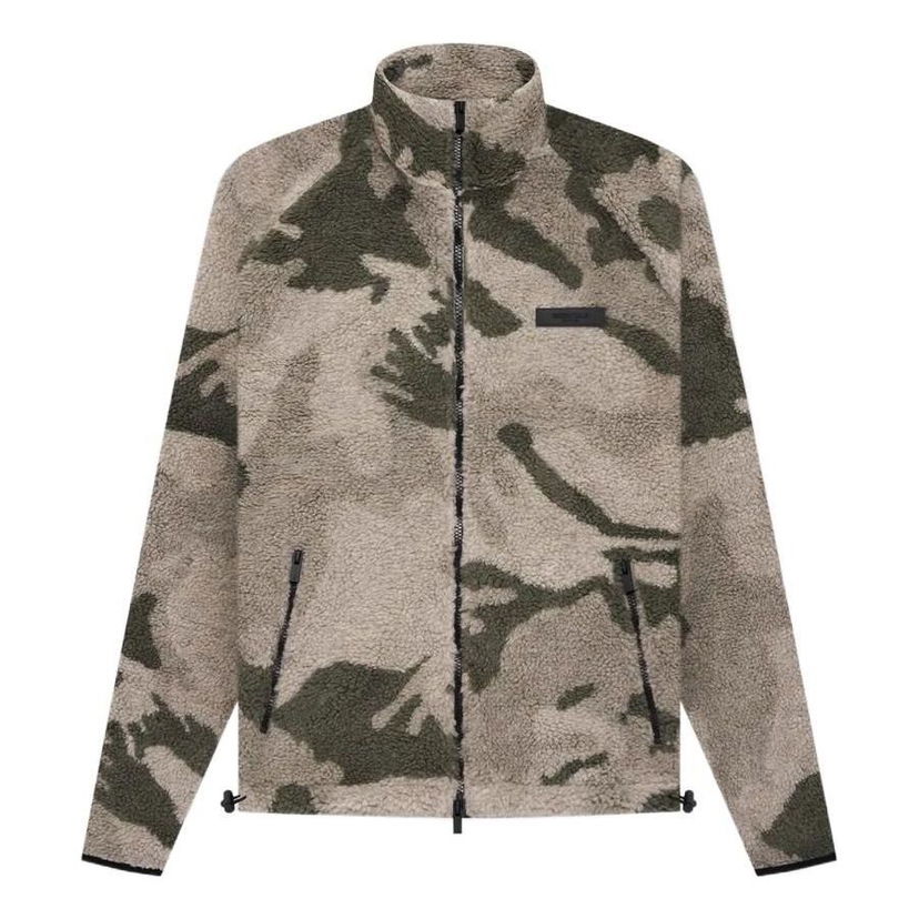 Sweater Fear of God Essentials Polar Fleece Zip Jacket Grön | FOG-SS22-057