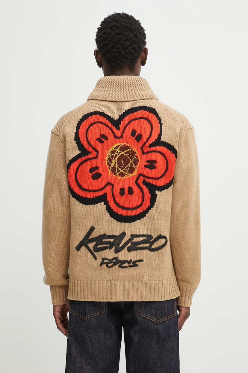 Sweater KENZO Kenzo RWS Futura Zipped Cardigan Beige | FF65CA7413CK