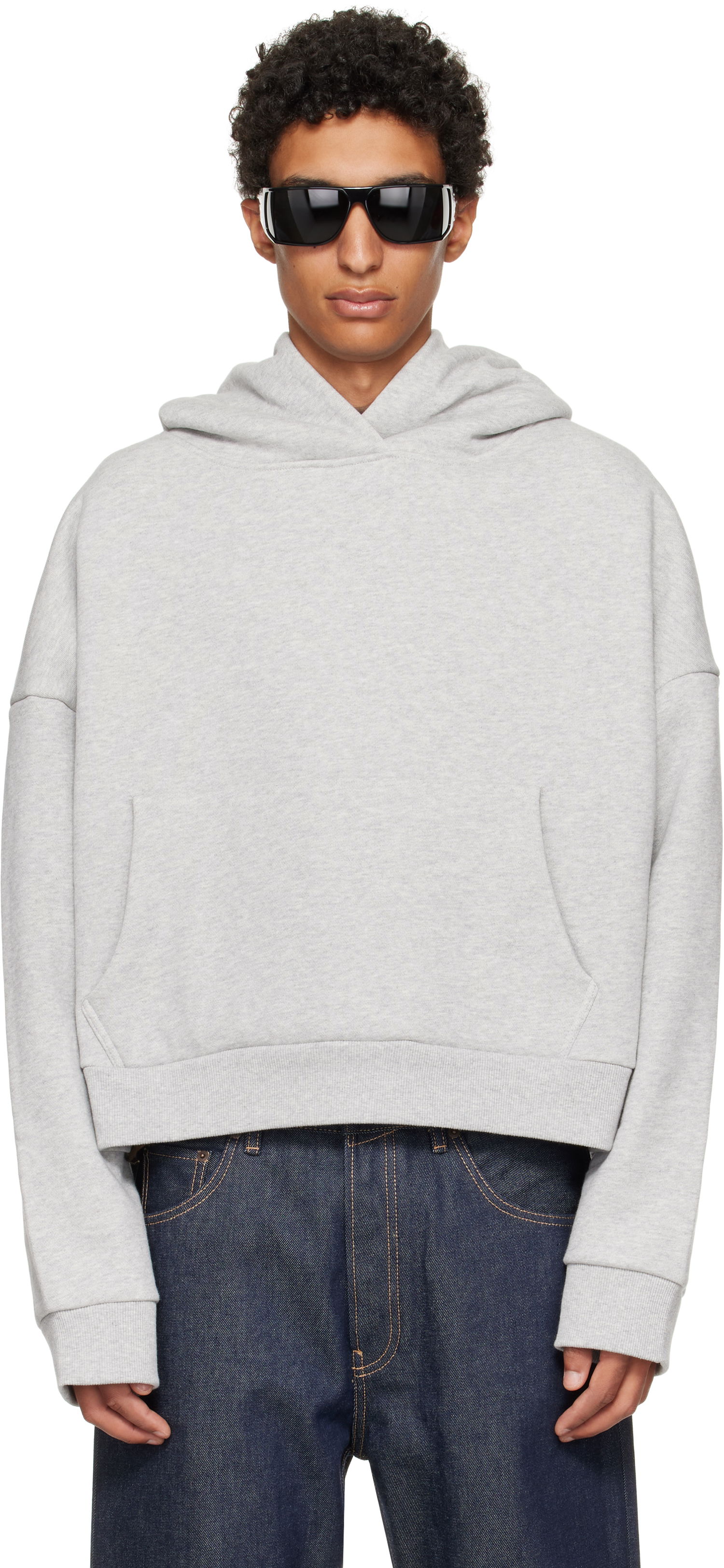 Sweatshirt Entire Studios Entire Studios Heavy Cropped Hoodie Grå | ES2125SI, 0