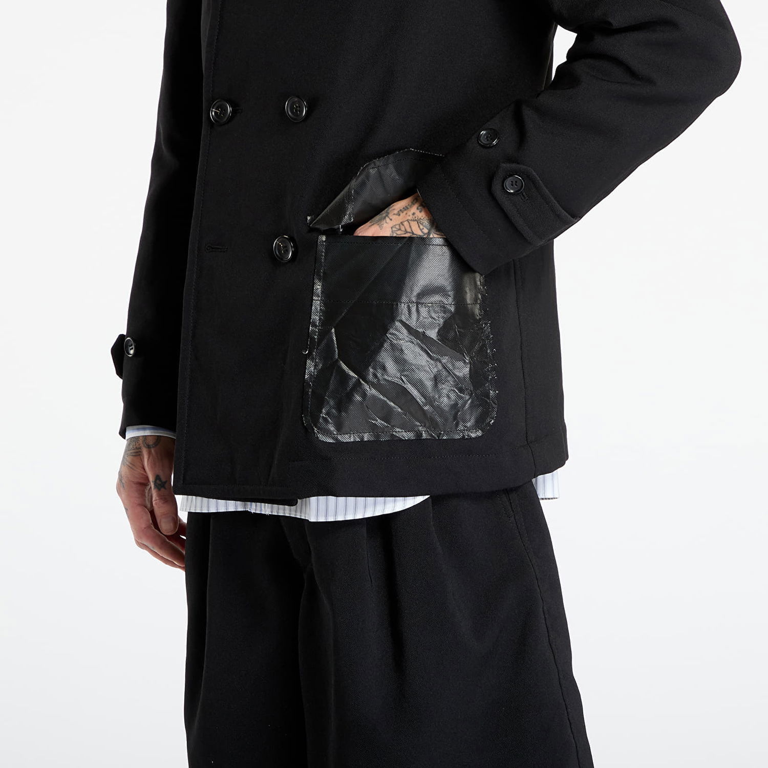 Rockar Comme des Garçons Comme des Garçons SHIRT Double Breasted Coat Svart | FP-C501-W25 Black, 1