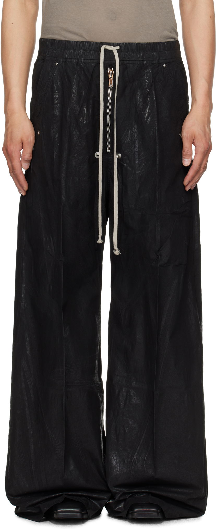 Byxor Rick Owens Rick Owens DRKSHDW Hollywood Geth Belas Trousers Svart | DU01E3378 PF