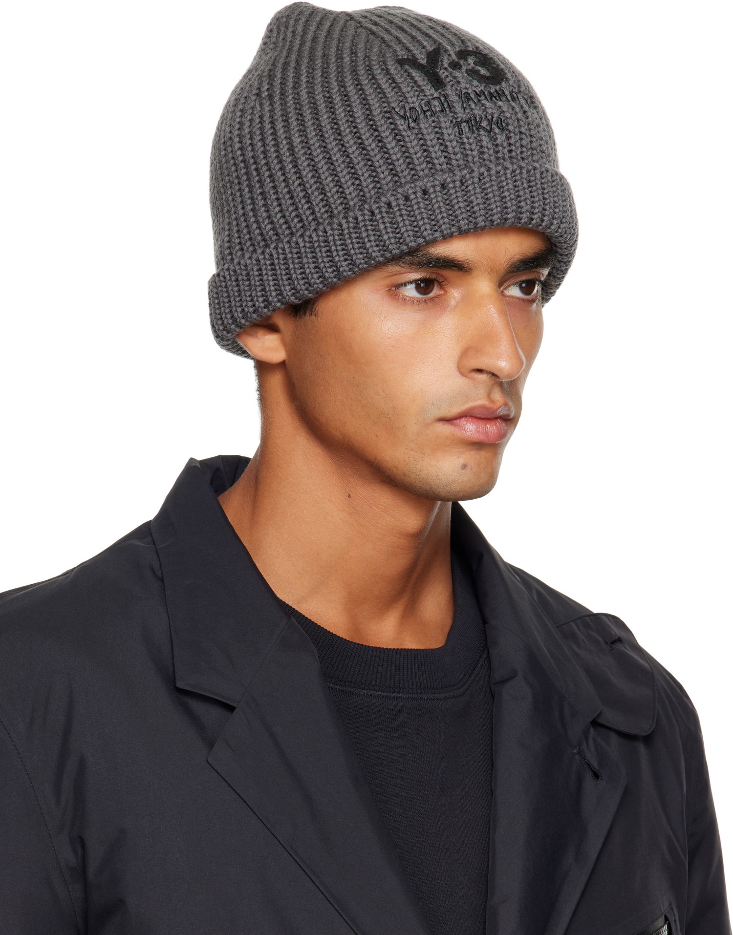 Mössa Y-3 Y-3 Chunky Knit Beanie Grå | JX8309, 1