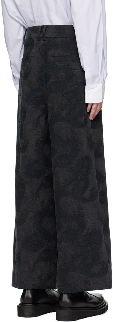 Byxor Feng Chen Wang Feng Chen Wang Dragon Print Wide-Leg Trousers Svart | FUS17TR13, 2