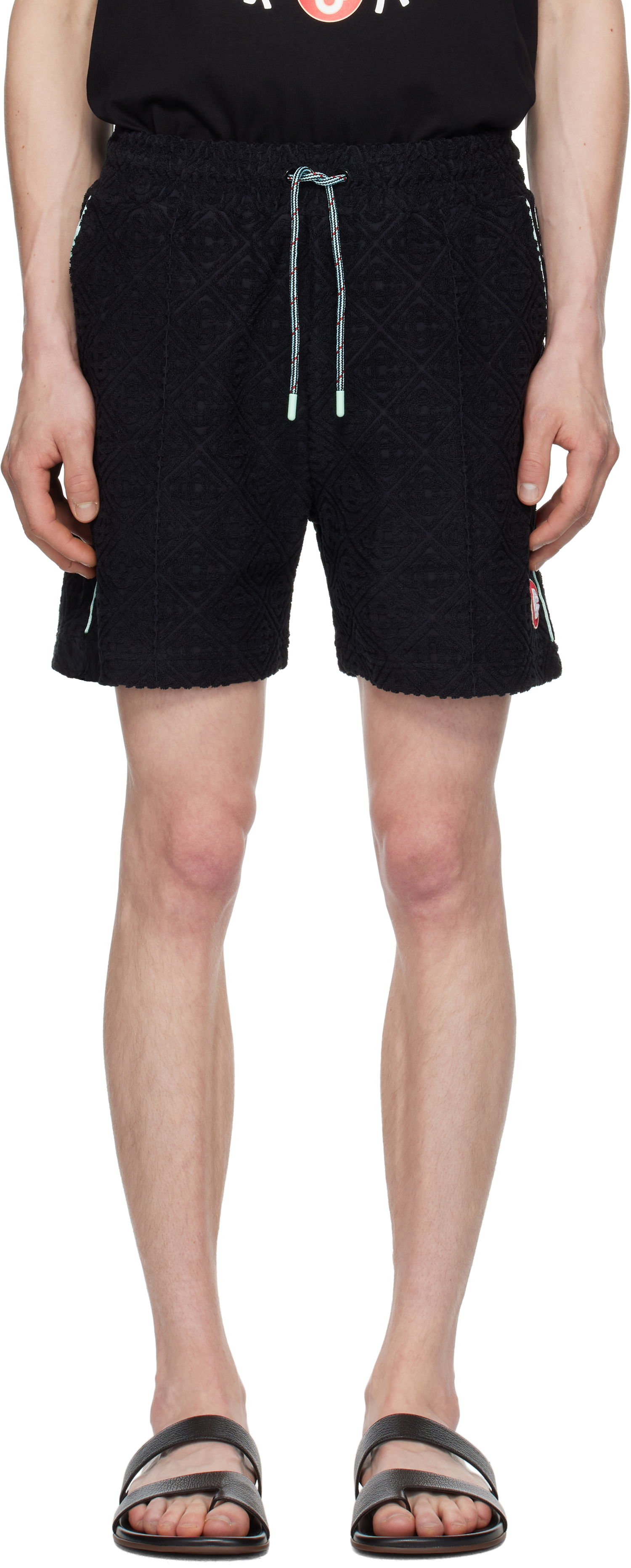 Shorts Casablanca Casablanca Monogram Jacquard Towelling Shorts Svart | MPF25-JTR-271-02, 0