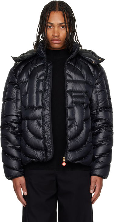 Pufferjacka Casablanca Monogram Quilted Nylon Down Puffer Jacket Svart | M-AW25-OT-140-01, 0