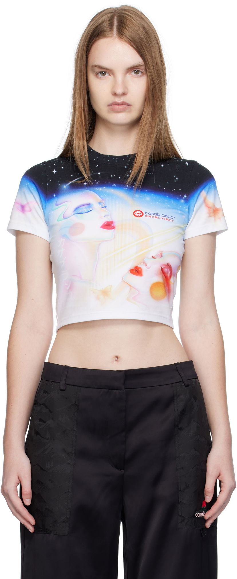 Crop top Casablanca Casablanca Galactic Connection Cropped T-Shirt Flerfärgad | WPF25-JTS-009-01
