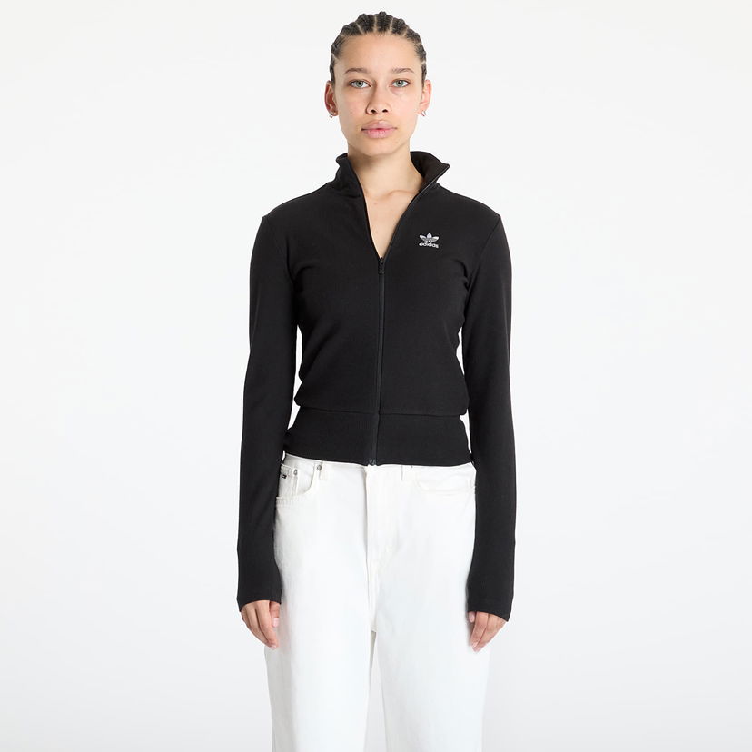 Jacka adidas Originals Essentials Rib Full Zip Track Top Svart | JD5905