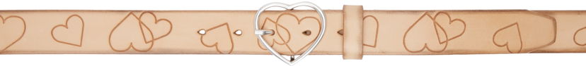 Bälten OUR LEGACY 3 CM Wide Heart Buckle Leather Belt Beige | A424835N