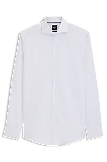 Skjorta BOSS Slim-fit shirt in wrinkle-resistant Oxford cotton Vit | 50545820
