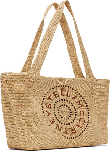 Tygpåse Stella McCartney Stella McCartney Logo Raffia Medium Tote Beige | 7B0107WP0375, 1