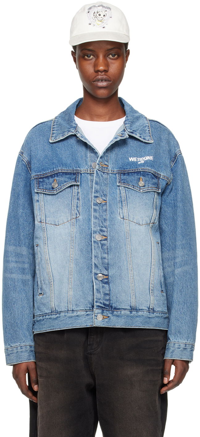 Jacka We11done We11done Faded Denim Jacket Blå | WD-DJ1-23-913-U-BL
