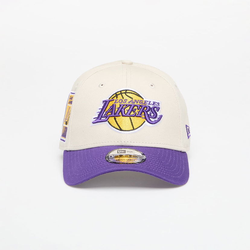Keps New Era Los Angeles Lakers 9FORTY Contrast Patch Adjustable Cap Beige | 60667571