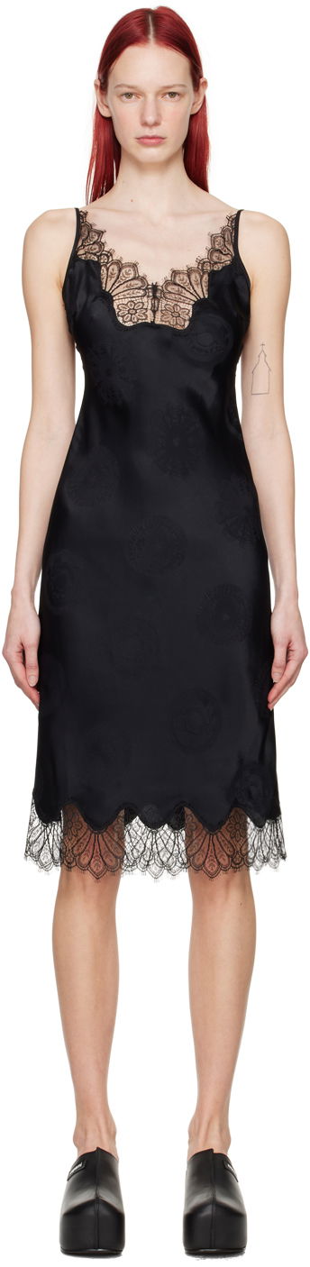 Klä Coperni Lace-Trim Midi Dress Svart | COPR99064