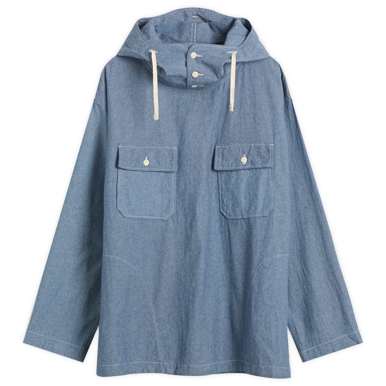 Skjorta Engineered Garments Engineered Garments Chambray Cagoule Shirt, Size Small Blå | 25F1A010-RK025, 0