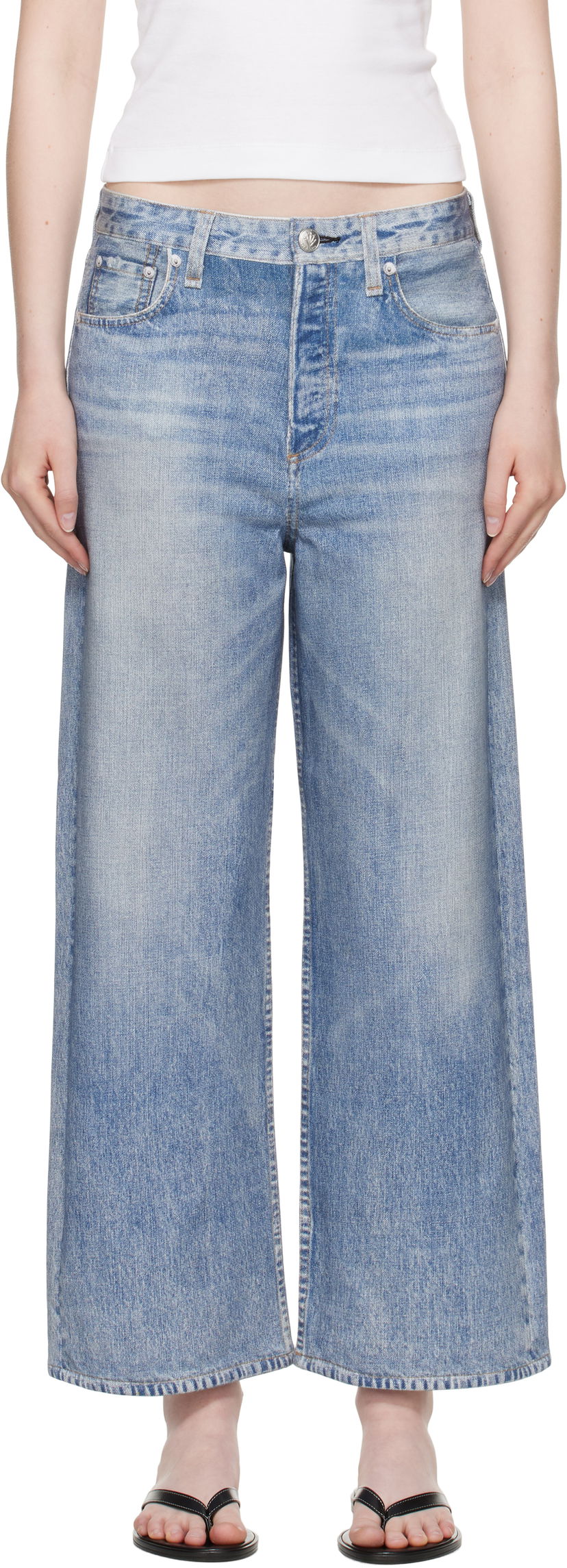 Jeans rag & bone rag & bone Miramar Andi Wide Leg Jeans Blå | WCW25P70028202