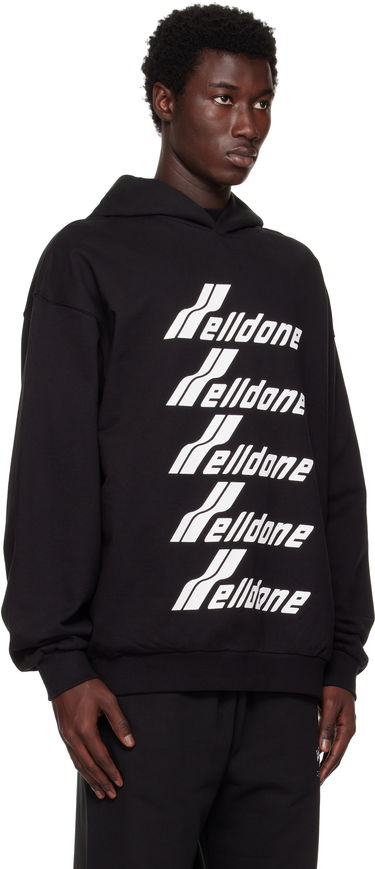 Sweatshirt We11done Printed Hoodie Svart | WD-TH3-22-729-U-BK, 4
