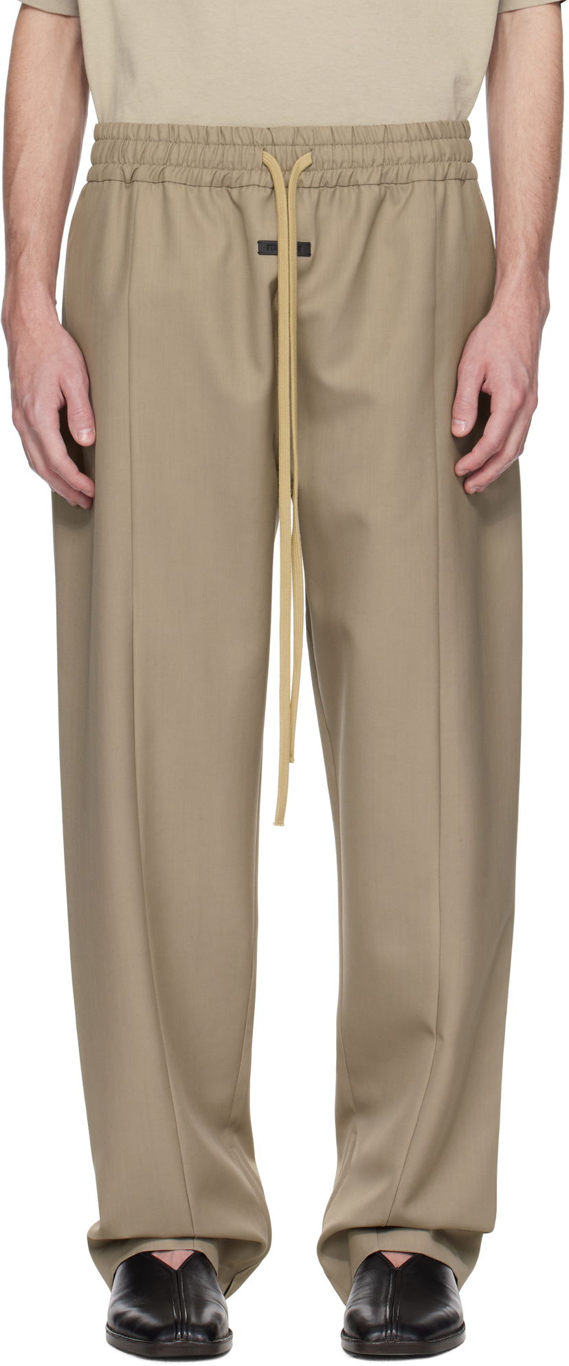 Byxor Fear of God Fear of God Wool Center Seam Track Pants Beige | FGE240-4041HTW