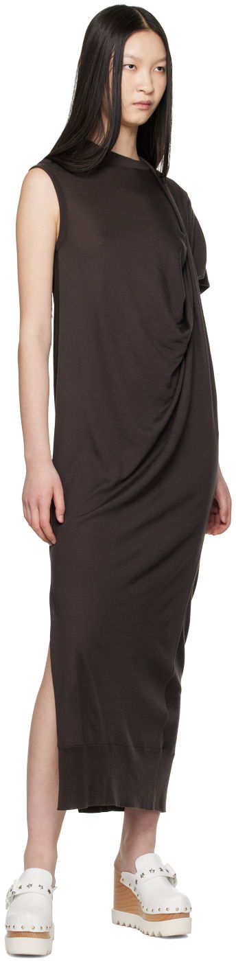 Klä Stella McCartney Stella McCartney Asymmetric Draped Maxi Dress Brun | 6K08153S2500, 3