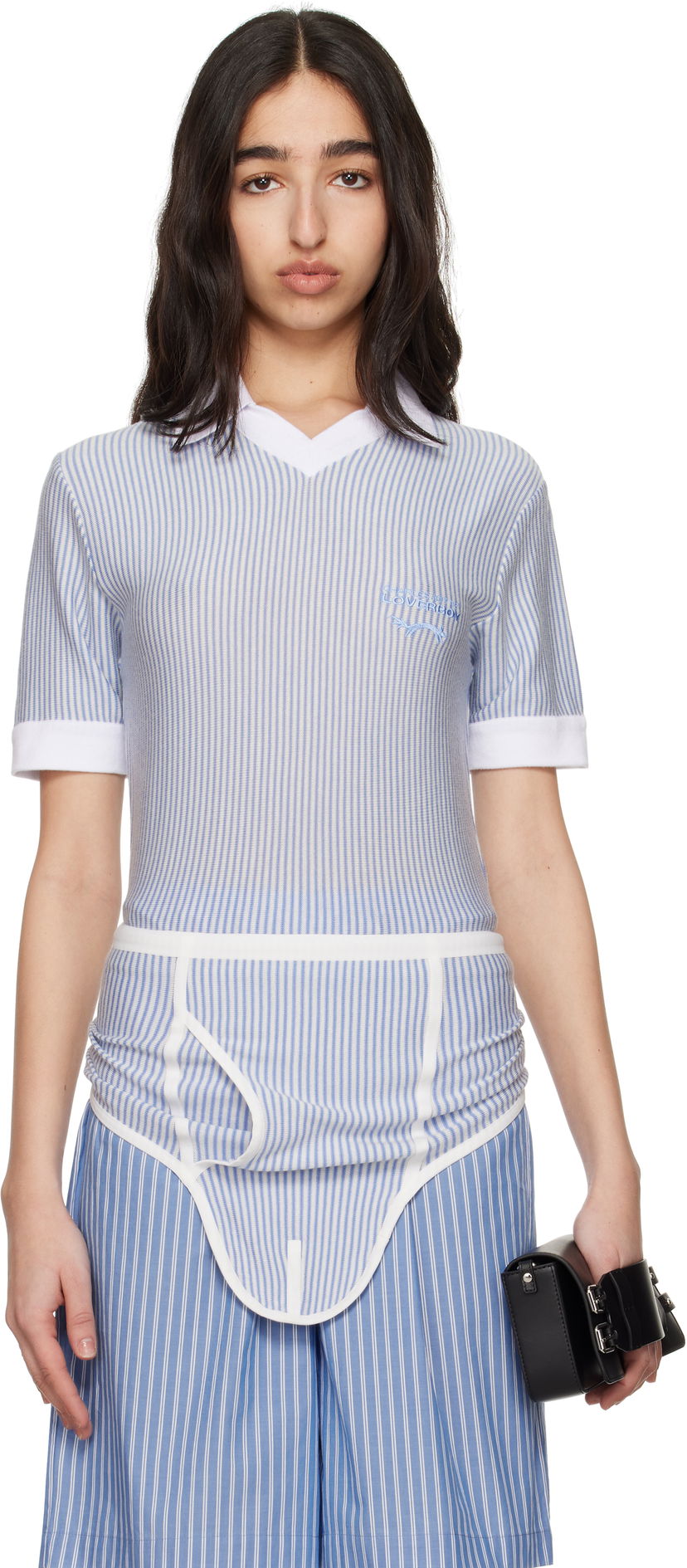 Polotröja Charles Jeffrey Loverboy Charles Jeffrey LOVERBOY Cheeky Onesie Bodysuit Blå | 54090302