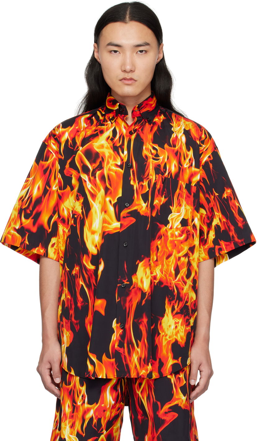 Skjorta VETEMENTS Vetements Fire Print Short Sleeve Shirt Flerfärgad | UA66SH430X
