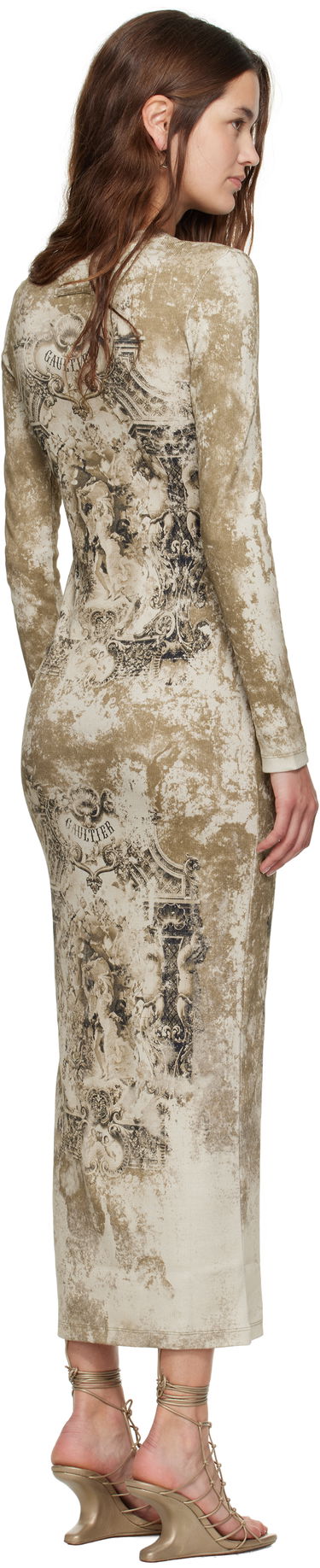 Klä Jean Paul Gaultier Jean Paul Gaultier 'The Médaillon' Cotton Maxi Dress Beige | 25/03-W-DR018-J013P-6965, 2