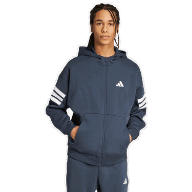 Sweatshirt adidas Originals 3-Stripes Full-Zip Hoodie Mörkblå | JW7107, 0