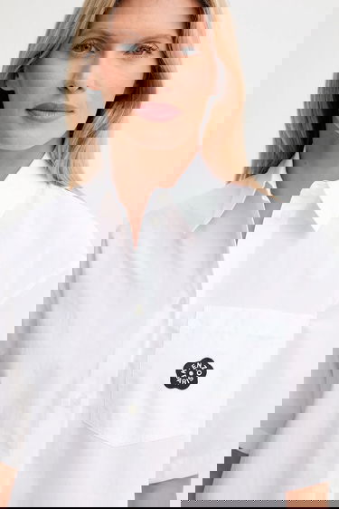 Skjorta KENZO Kenzo Relaxed Cropped Shirt Vit | FF62CH2469LH, 3