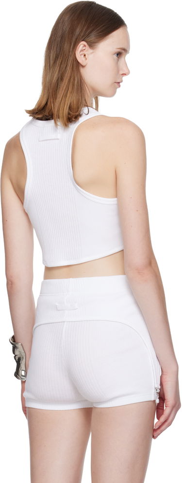 Linne Jean Paul Gaultier 'The Garter Bra' Tank Top Vit | 25/04-W-BR013-J014-01, 2