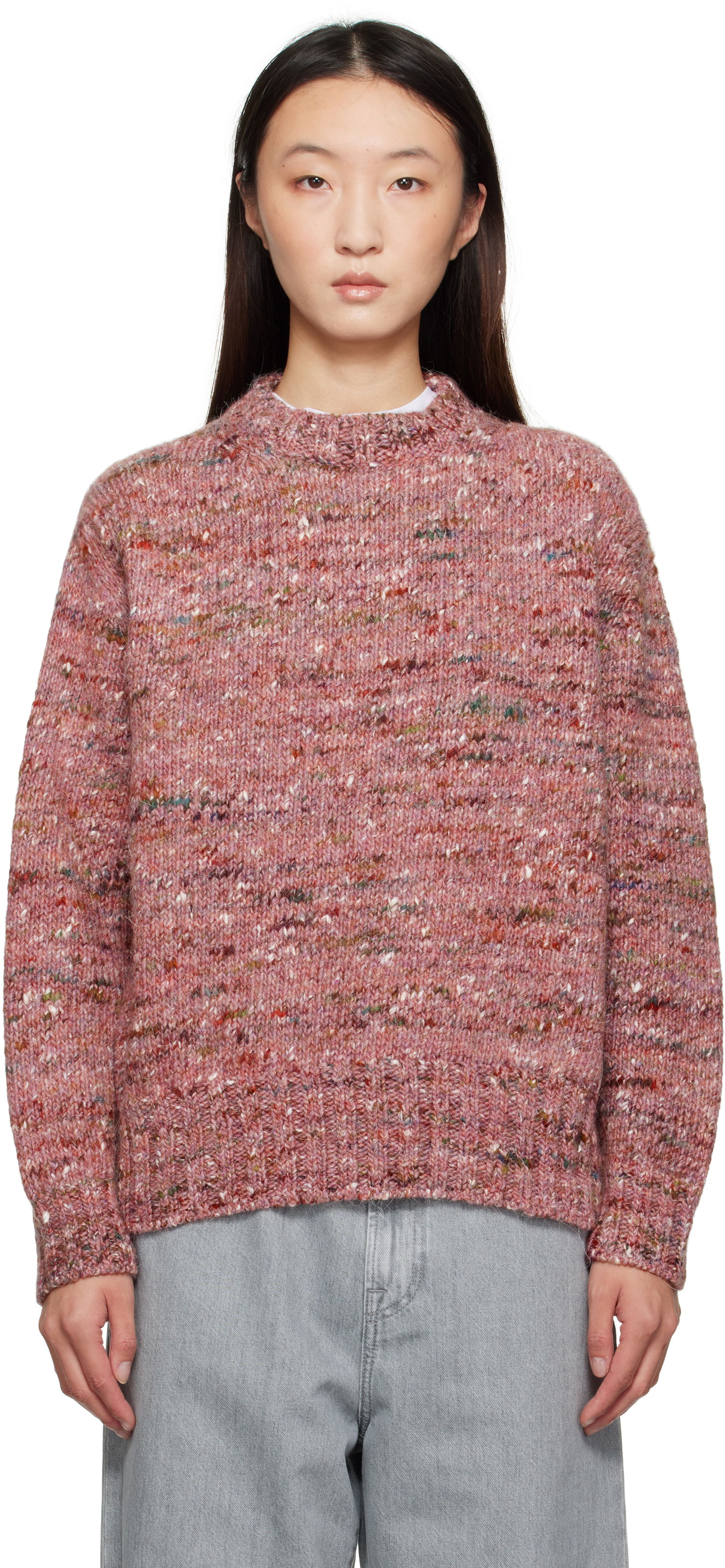 Sweater Róhe Róhe Melange Crewneck Sweater Rosa | 416-23-330, 0