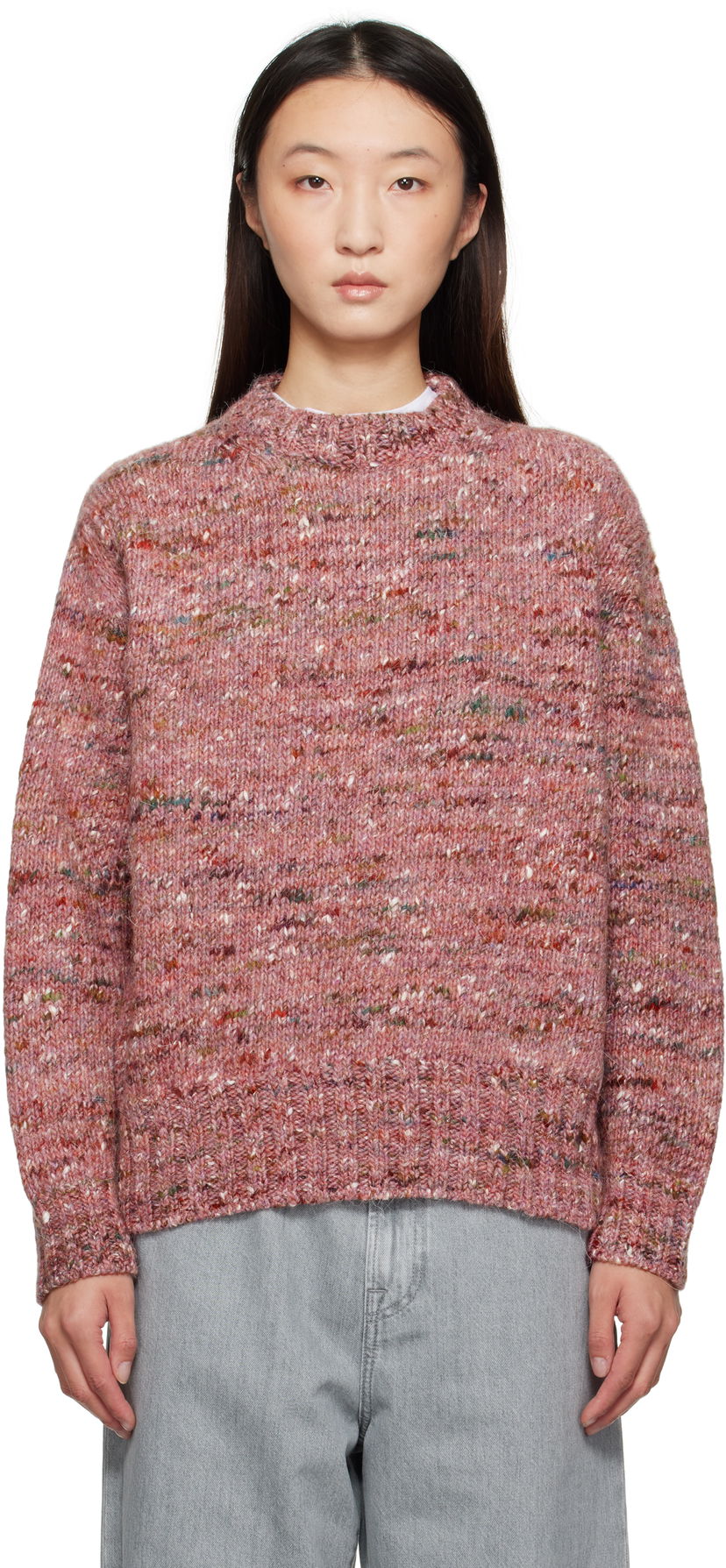 Sweater Róhe Róhe Melange Crewneck Sweater Rosa | 416-23-330