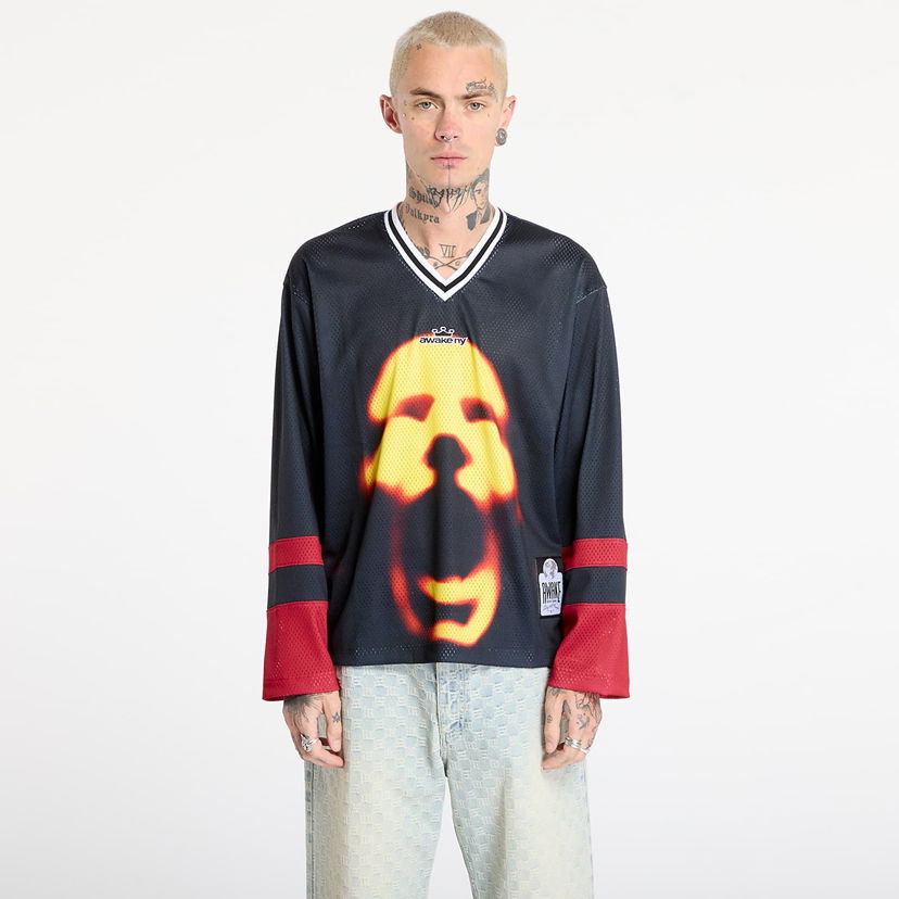 Jersey Awake NY Mesh Hockey Jersey Face Graphic Svart | AWK-FW25-TP005-BLK