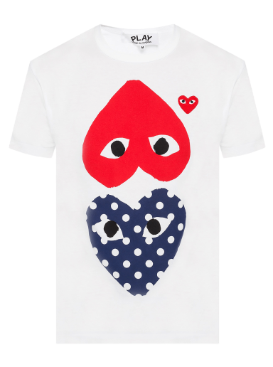 T-shirt Comme des Garçons PLAY Polka Dot Mix Heart T-Shirt Vit | P1T240