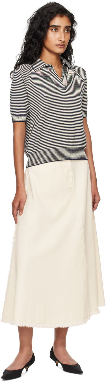 Kjol Max Mara Alvaro Frayed-Edge Midi Skirt Beige | 2525106051600, 3