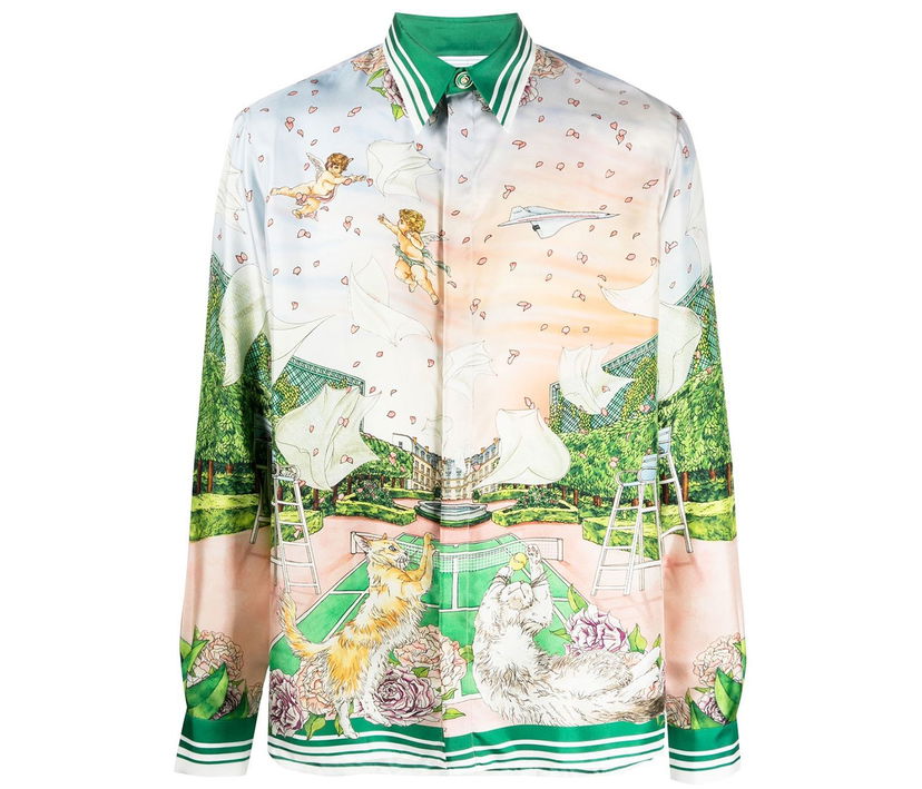 Skjorta Casablanca Graphic Print Silk Shirt Flerfärgad | MF22SH02107