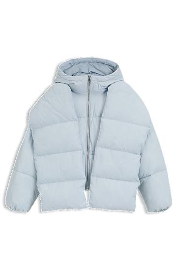 Pufferjacka BOSS Water-repellent Padded Jacket with Detachable Sleeves and Scarf Blå | 50548028, 0
