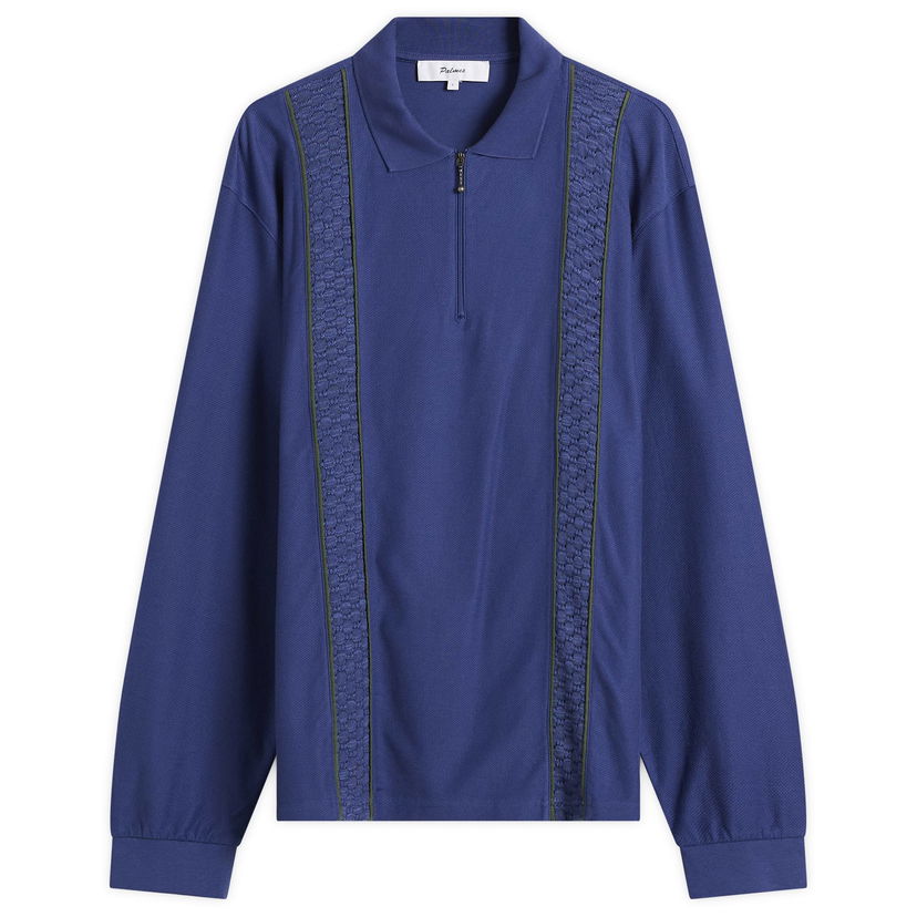 Polotröja Palmes Lace Long Sleeve Zip Polo Mörkblå | P15-0033-677