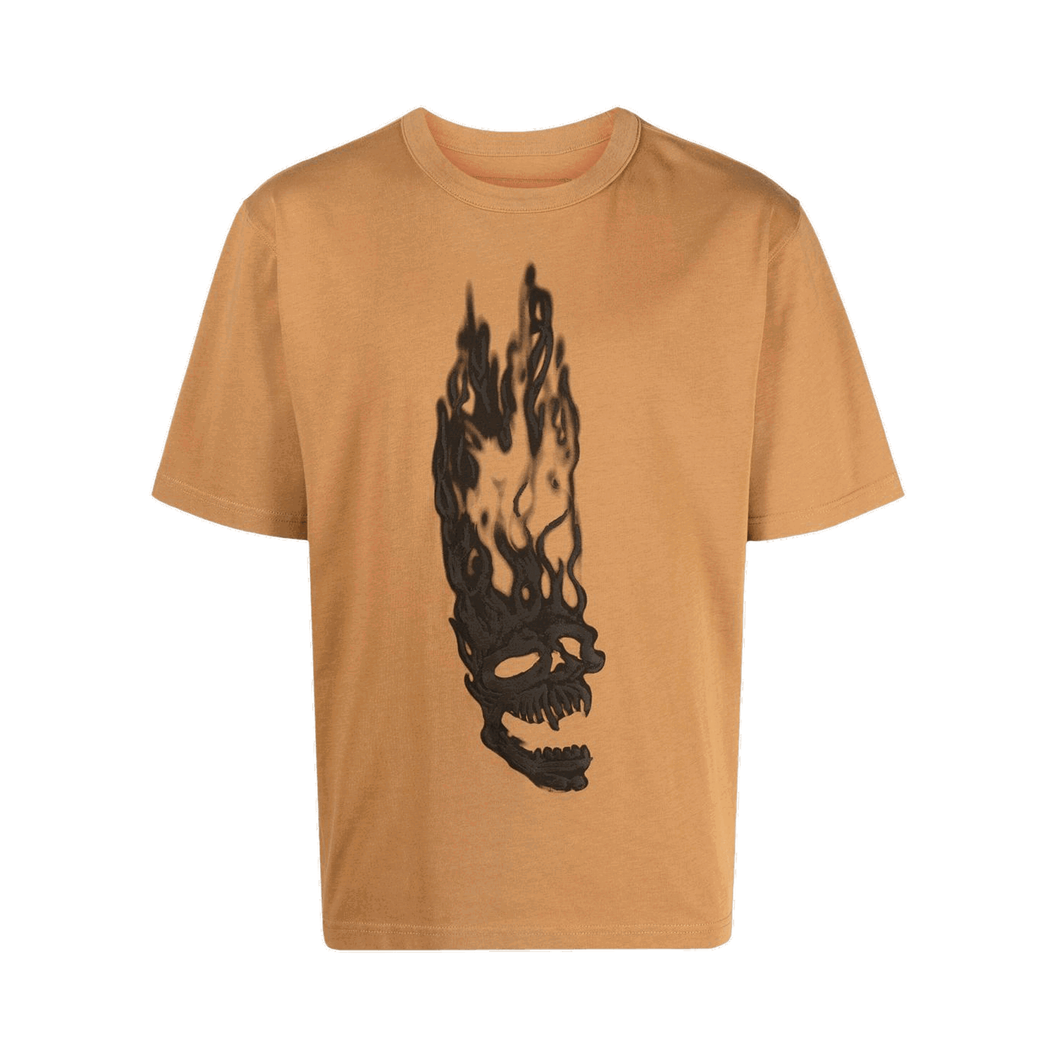 T-shirt HERON PRESTON Flaming Skulls Tee Brun | HMAA032F22JER0016410, 0