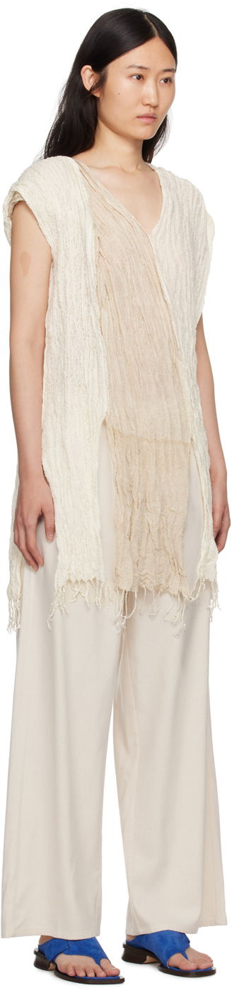 Linne Baserange Baserange Frayed Crinkled Tunic Beige | TOSC-SI-SP24, 1