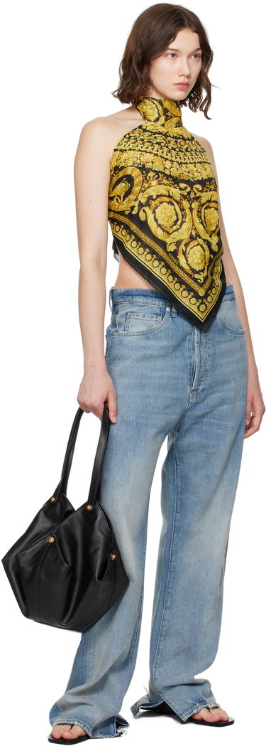 Linne Versace Versace Barocco Foulard Halter Top Svart | 1016588_1A11158, 3