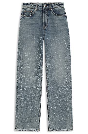 Jeans BOSS Straight-leg jeans with rhinestone embellishments Blå | 50546506