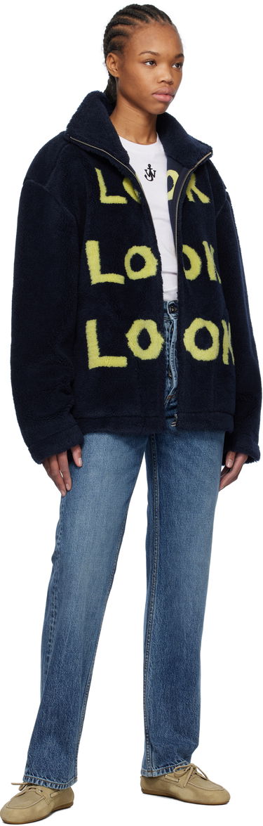 Bomberjacka JW Anderson JW Anderson 'Look Look Look' Fleece Zip-Up Jacket Mörkblå | JK0375-PG1711, 3