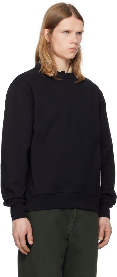Sweater Burberry Burberry Check Label Cotton Sweatshirt Svart | 8101889, 1