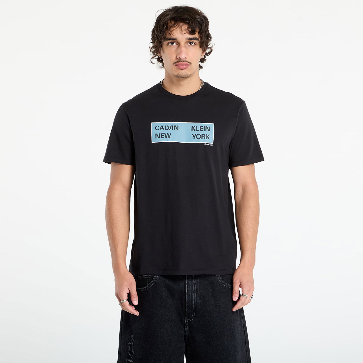T-shirt CALVIN KLEIN Calvin Klein Jeans SS CK NY Box Graphic Tee Svart | LV04RD816G UB1, 0