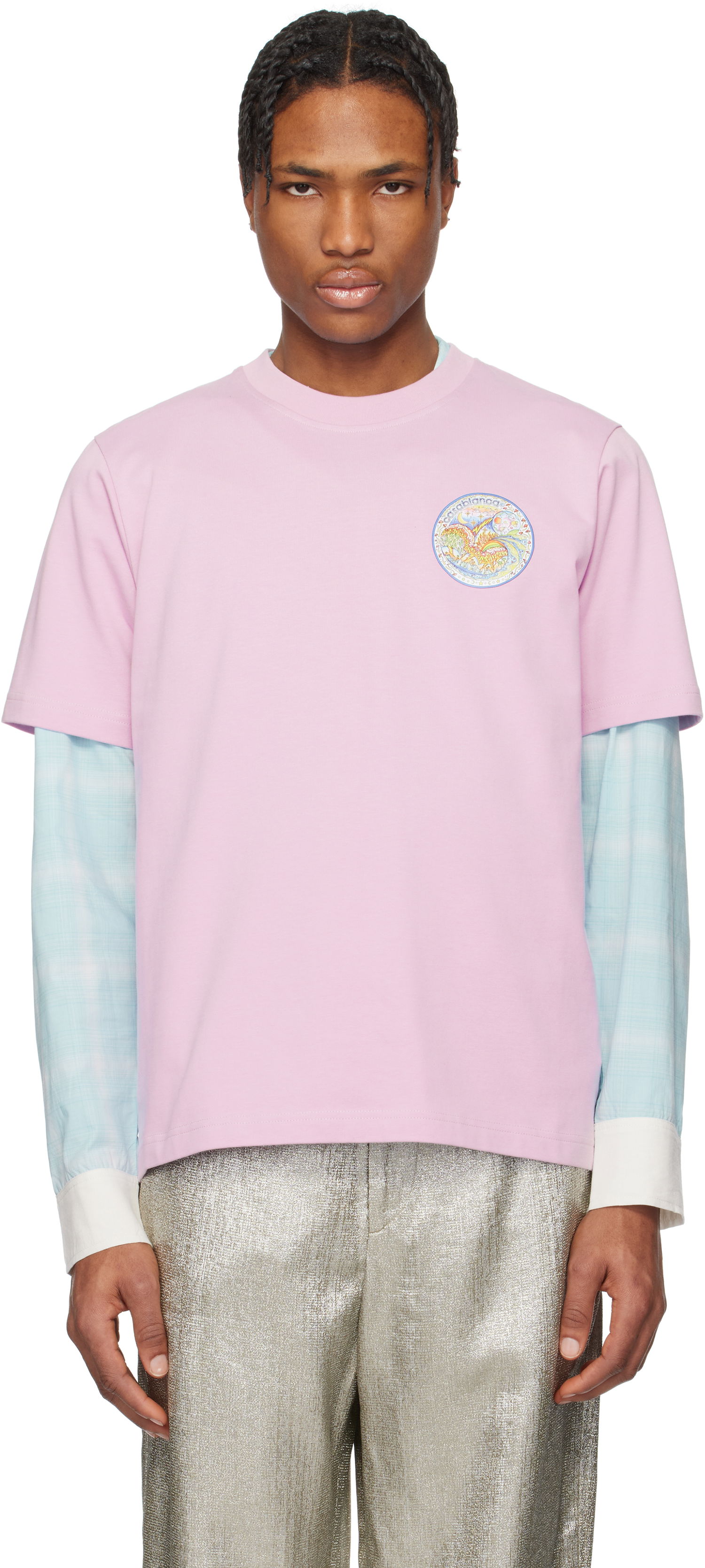 T-shirt Casablanca Casablanca 'The Four Elements' T-Shirt Rosa | MS25-JTS-001-09, 0