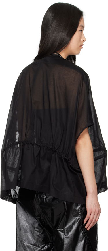 Skjorta Rick Owens Rick Owens Hollywood Sail Sheer Zip Jacket Svart | RP01E7733 CV, 2