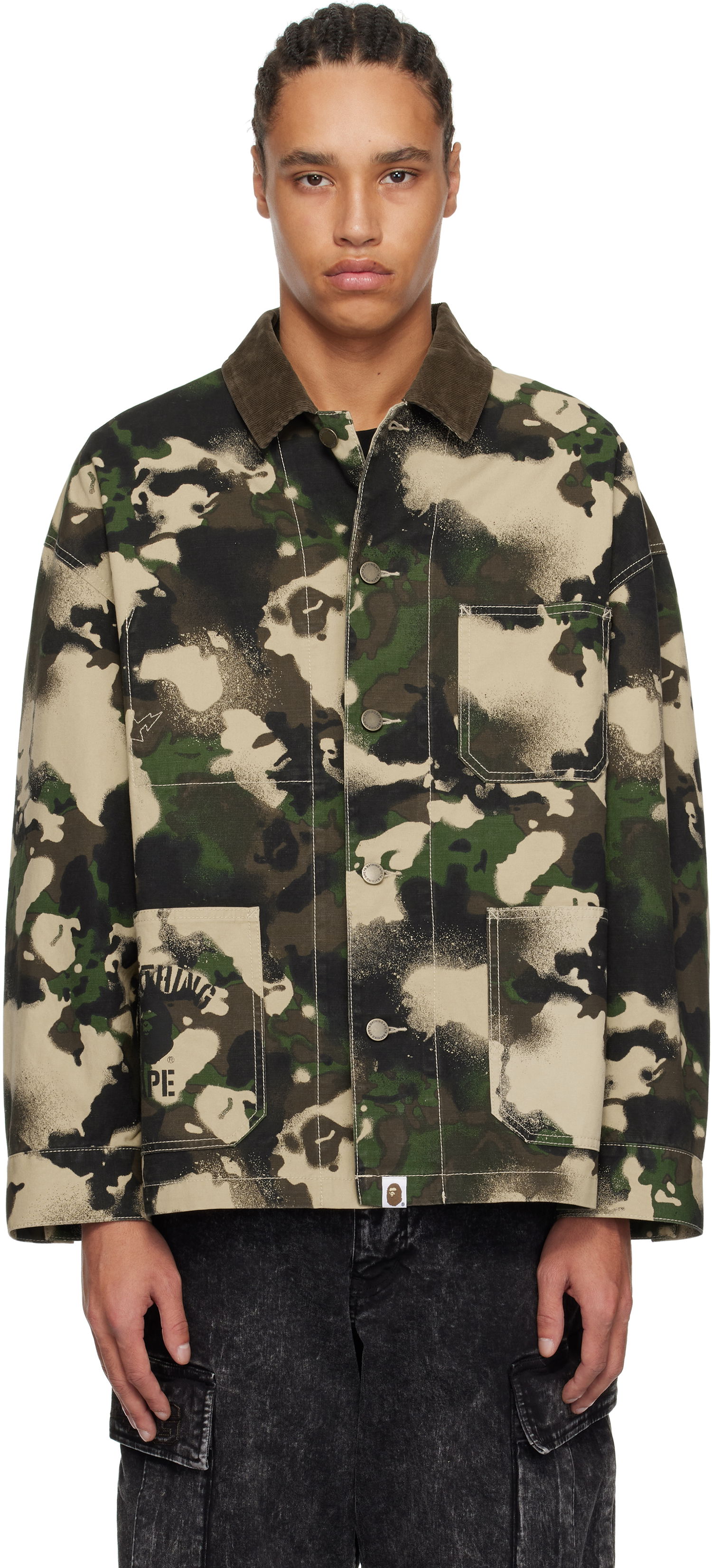 Jacka BAPE A Bathing Ape Map Camo Work Jacket Grön | 001LJL301001M, 0